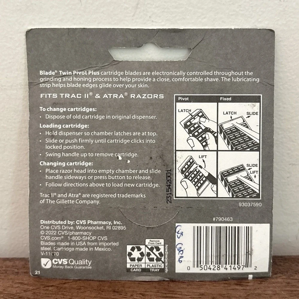 10 Twin Pivot Plus Razor Cartridges Fits Trac II Atra NEW Sealed.